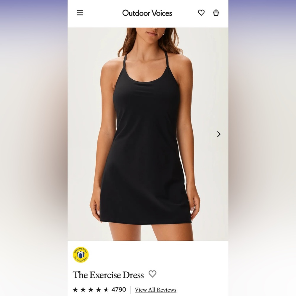 Outdoor Voices The Exercise Dress in Black